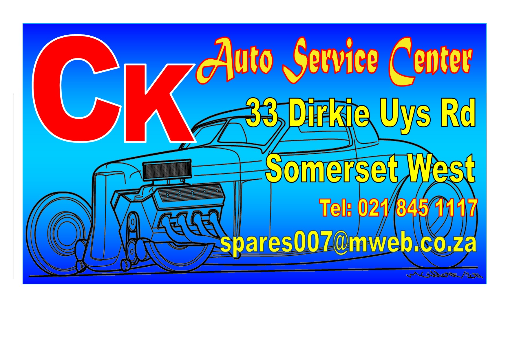 CK Auto Service Center Business Card